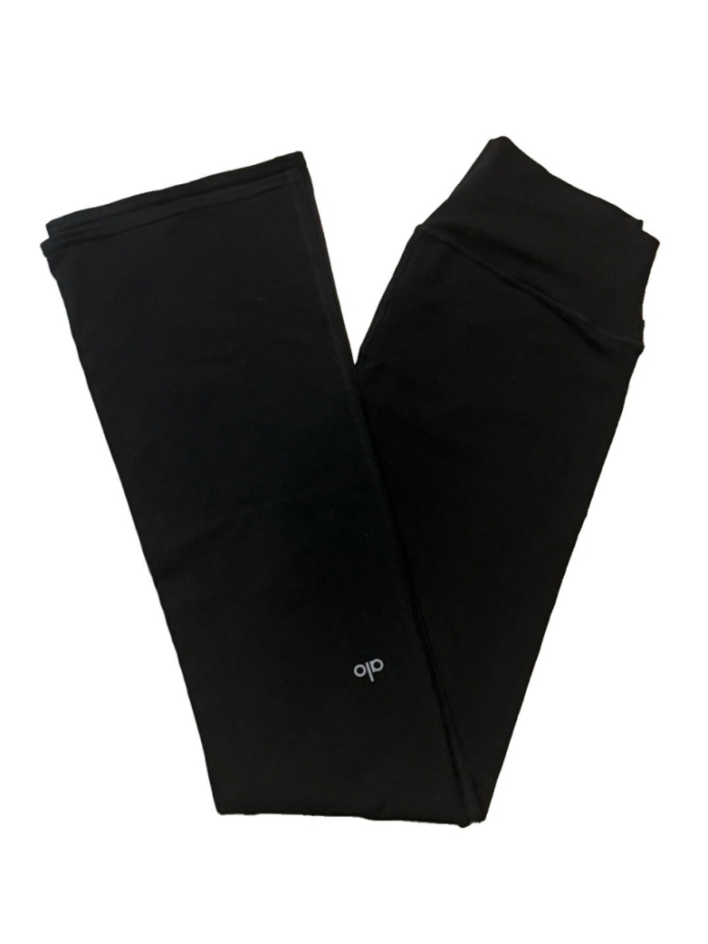 ALO YOGA AIRBRUSH Black High-Waist Flared Leggings 32” Size LARGE